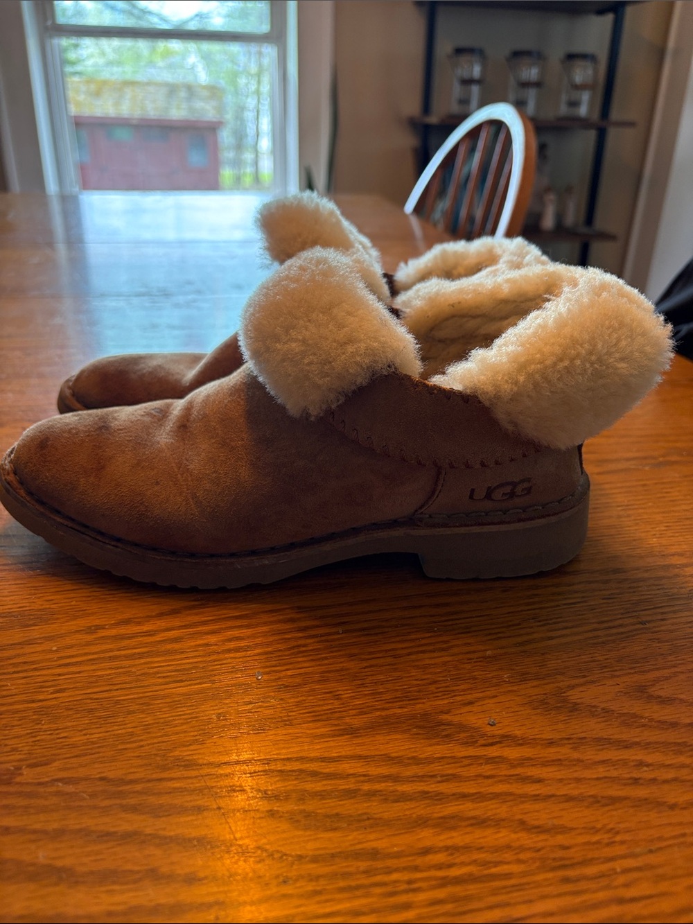 UGG Chestnut Suede Shearling Cuff Booties